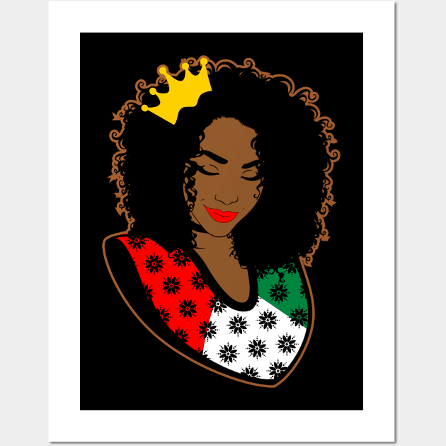 Afro Queen juneteenth jubilee celebration gift Wall Art by BadDesignCo